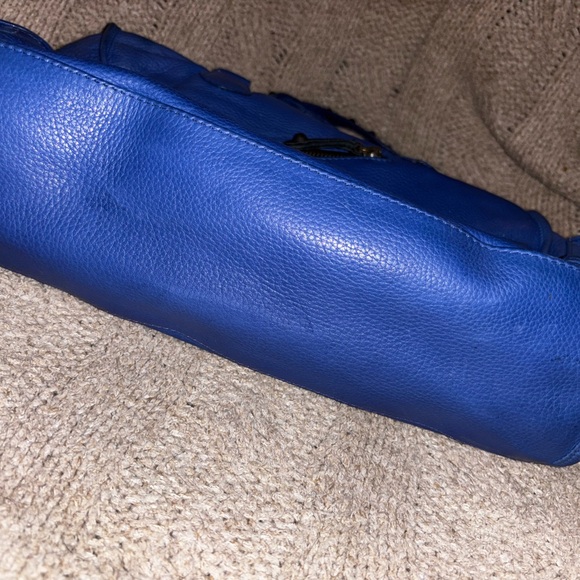 Betsey Johnson Queen of the Night Electric Blue Studded Leather Satchel Handbag - Picture 3 of 11